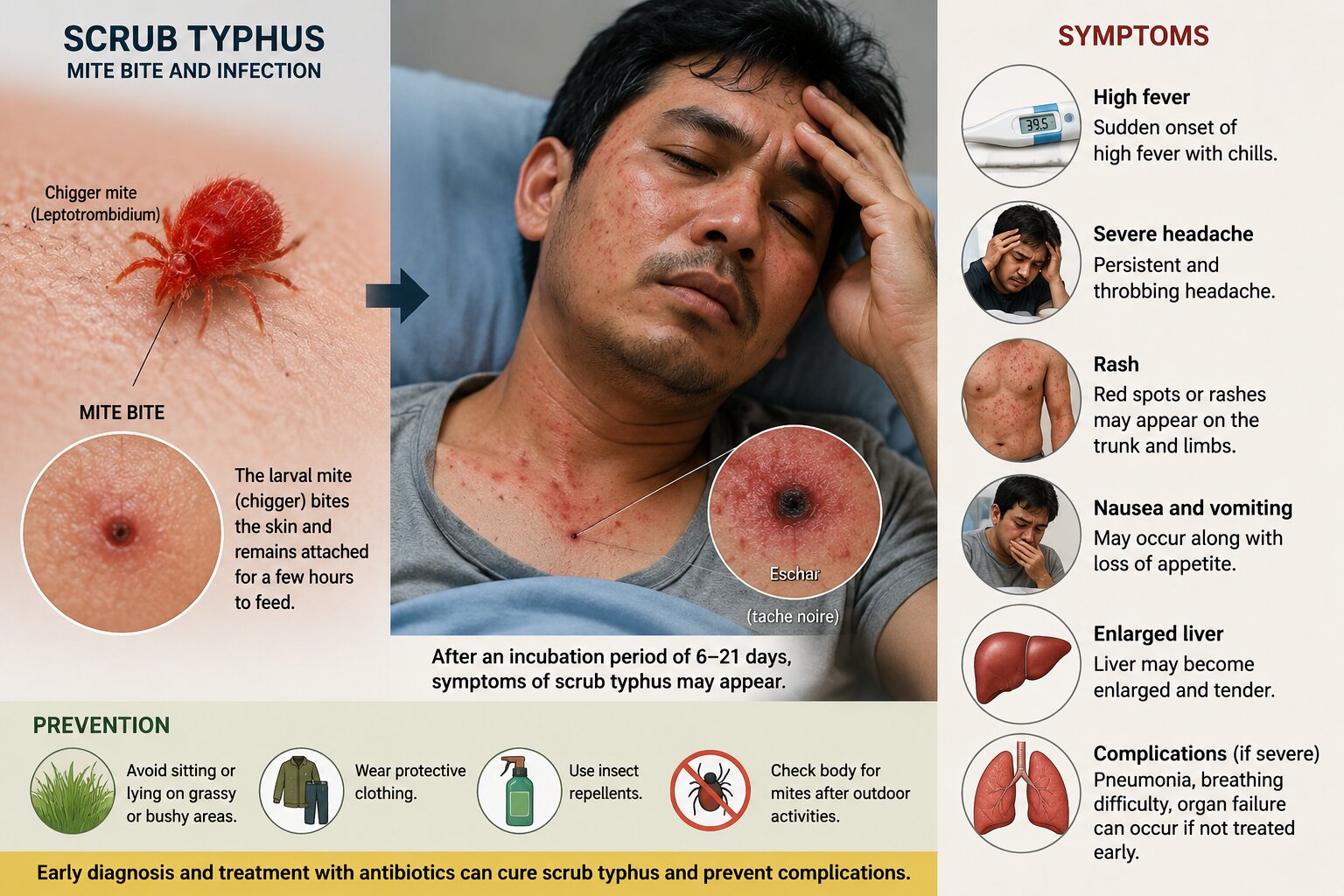 Symptoms of Scrub Typhus